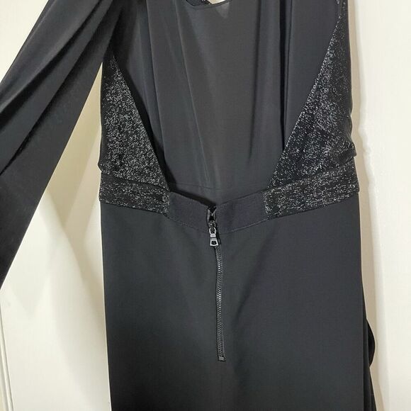 ALICE + OLIVIA Open Back Disco black silk Jumpsuit halter cowl neck US 2 $495 - Picture 4 of 11